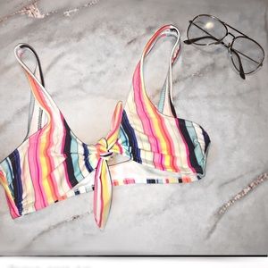Stripes swim top